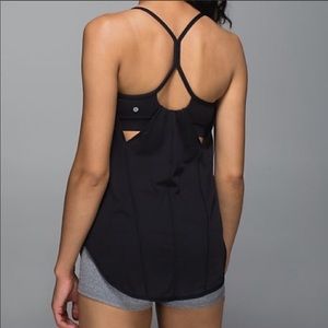 lululemon roll out tank black/gold 10